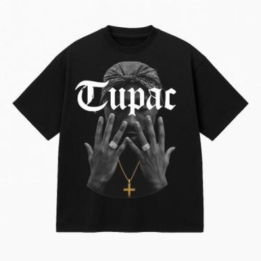 Imagem de Camiseta Oversized Premium 100% Algodão com Estampa DTF - TUPAC 2PAC P