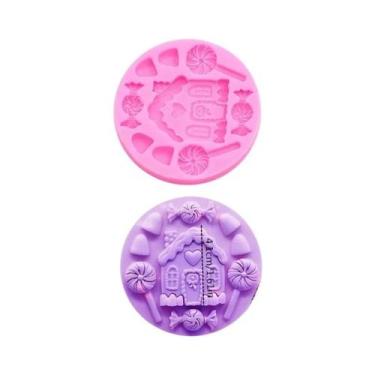 Imagem de Molde De Silicone Para Natal Com Veado, Papai Noel E Morangos Para Fon