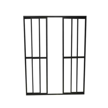 Imagem de Porta Sacada 4 Folhas Aluminio Preto C/ Trinco 2.10X2.00 - ARAUJO ESQU