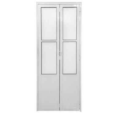 Imagem de Porta Camarão Lambril Com Vidro Aluminio Branco Linha 25 - 210x70 Esqu