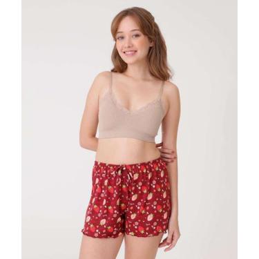 Imagem de Short Pijama Feminino Avulso Estampa Morango Marisa-16485, Vermelho, P