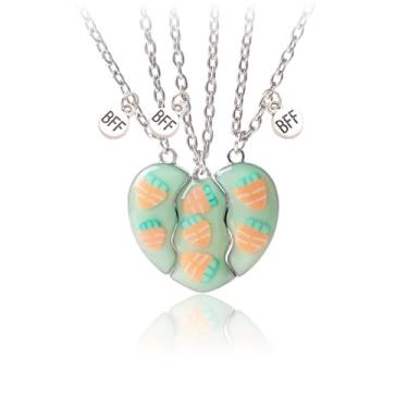 Imagem de LittleFathand Colar de amizade combinando com 3 peças, melhores amigas, para mulheres, homens, quebra-cabeça, coração, pingente de coração, joias de amizade, presente, Zinco, Sem Pedra Preciosa