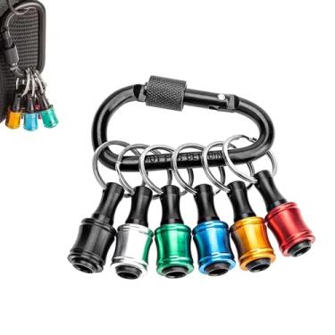 Imagem de Porta-chaves de 6 peças, porta-chaves sextavado de 1/4 soquete, organizador de chaveiro de liberação rápida, gadgets legais para homens presente