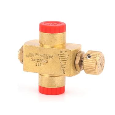 Imagem de Hamans Adaptador de recarga de gás de acampamento ao ar livre válvula de transferência de lata de combustível multifuncional de latão para equipamento essencial de isobutano, mochila e culinária