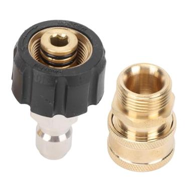 Imagem de aqxreight 2 PCS Adaptador de Lavadora de Pressão M22 a /4 Em Kit de Conexão Rápida Kit de Desconexão Rápida Macho e Fêmea de Latão 15mm /4 Polegadas para M22-15 1/ pol. (14mm)
