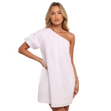 Imagem de Petal & Pup Minivestido feminino Dylan de um ombro só, branco, Branco, G