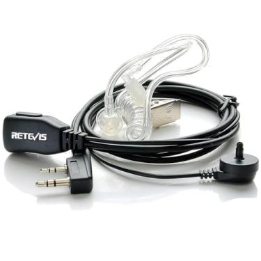 Imagem de Retevis Fone De Ouvido Acústico Secreto De 2 Pinos Ptt Mic Compatível Com Kenwood Puxing Baofeng Uv-5R Uv-5Ra 888S Rt22 Rt21 H777 (1 Pacote)
