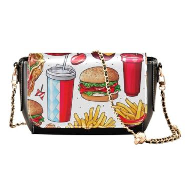 Imagem de GAIGEO Bolsa de ombro feminina de couro de vaca leiteira e garrafa, bolsa de ombro feminina de couro PU, bolsa de ombro de couro para mulheres, Comida, lanches e bebidas-1, One Size