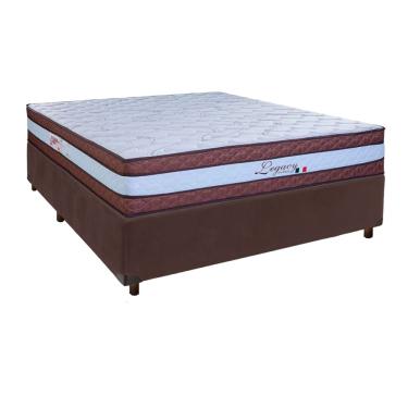 Imagem de Cama Box Marrom Casal + Colchão Molas Ensacadas Legaccy Paropas