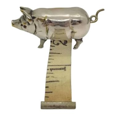 Imagem de Stgfyxgs Miniatura de Porco em Forma de Fita Métrica, Estátua de Cobre, Ferramenta de Costura para o Corpo