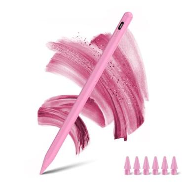 Imagem de Caneta Stylus para iPad 2018-2025 com rejeição de palma e exibição de energia, lápis para iPad 11th/10th/9th/8th/7th/6th Air M3/M2/5/4/3 Pro 11''/12.9''/M4/M5 Mini 7/6/5th (rosa)