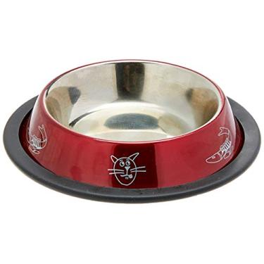 Imagem de Comedouro Gato Anti Derrapante Vermelho Jambo para Cães