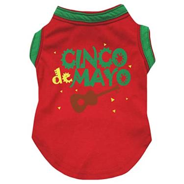 Imagem de Petitebella Camiseta para cachorro de guitarra Cinco De Mayo (vermelha, grande)
