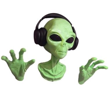 Imagem de Suporte de Fone Headset Alienígena com mão suporte de parede Gamer