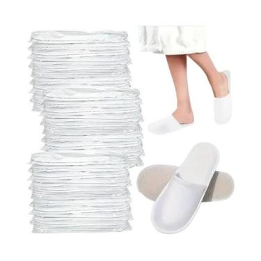Imagem de Chinelos Descartáveis Brancos Antiderrapantes Para Hotel E Spa Para Ho