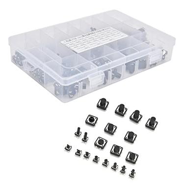 Imagem de Acouto 250 Peças Interruptores Táticos 6x6 12x12 Inline Fácil Transporte Conjunto de Botão de Pressão para Brinquedos de Controle Remoto e Eletrônicos