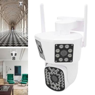 Imagem de Câmera de Segurança de 6 MP Externa Interna Com 3 Lentes, Câmera PTZ Sem Fio 2.4G para Segurança Doméstica Com Detecção Humana, Rastreamento Automático, Alerta Inteligente de IA