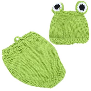 Imagem de Naroote Calças de Chapéu Verde para Bebês Recém-nascidos Adereços Fotográficos para Bebês de 0 a 6 Meses, Roupas de bebê Elásticas e Respiráveis ​​para Sessões de Fotos e Presentes Memoráveis (Verde)