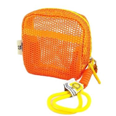 Imagem de Bolsa de armazenamento de mudanças, bolsa de cartão de cor doce, cordão, bolsa de armazenamento de malha quadrada com cabo de dados fofo de pequena capacidade (estilo 3)