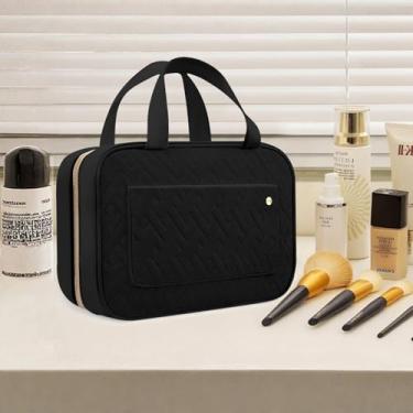 Imagem de Bolsa organizadora de viagem para mala de viagem, acessórios de bagagem com compartimentos com zíper para armazenamento de roupas de higiene pessoal, Preto