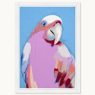 Imagem de Wynwood Studio Impressão animal moderna 38.1 cm x 53.3 cm, moldura branca, Un Periquito Rosado