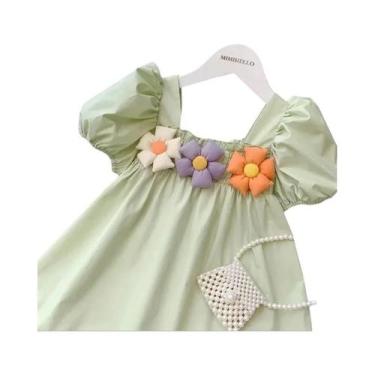 Imagem de Vestido De Princesa Com Mangas Bufantes Para Meninas, Elegante E Flora