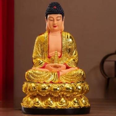 Imagem de FENNYYAR Decoração de escultura de estátua de Buda, 30 cm 30 cm, ornamento de mesa de resina para casa