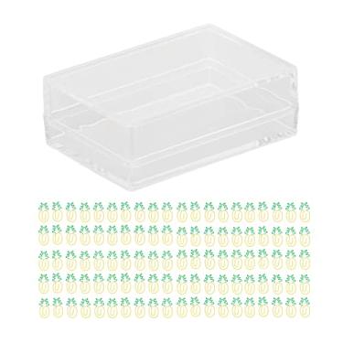 Imagem de Clipes de papel metálicos bonitos em forma de fruta galvanoplastia antiderrapante portátil escritório organizador de documentos domésticos Ananas Design material metálico 100