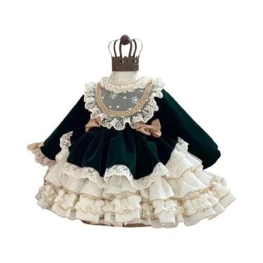 Imagem de Vestido De Princesa Para Meninas Em Renda E Corduroy, Novo Vestido De 