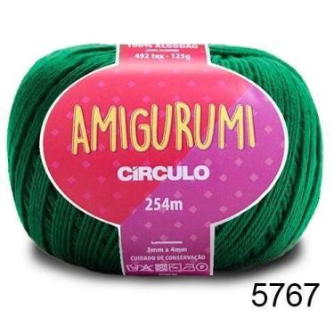 Imagem de LINHA AMIGURUMI 125G COR 5767 VERDE BANDEIRA - Fio de Algodão Merceriz