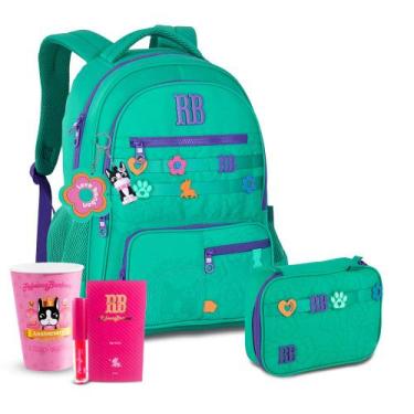 Imagem de Kit Mochila Escolar Feminina Rebecca Bonbon Estojo Grande RB, RB26231 