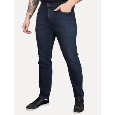Imagem de Calça Tommy Hilfiger Masculina Regular Line Cáqui Straight Denton Azul Marinho-Masculino