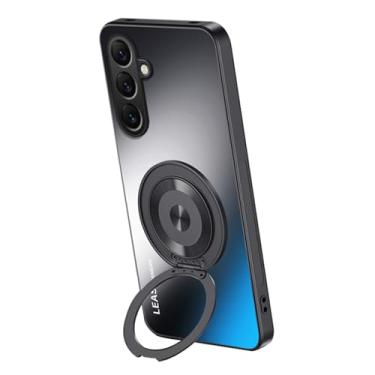 Imagem de POYUFRG Capa magnética para Samsung Galaxy S26 Ultra/S26 Plus/S26, capa fina de metal giratório fosco com suporte de anel com tudo incluído, capa de proteção de lente, preta, S26 Ultra
