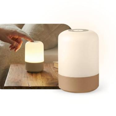 Imagem de Luminária de Mesa LED 360° Recarregável – 3 Modos de Iluminação, Toque Touch, Sem Fio – Para Quarto, Escrivaninha, Estudos, Trabalho e Decoração (8,5×7 cm)