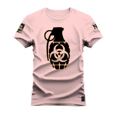 Imagem de Camiseta Plus Size Confortável Premium Estampada Granation, G2, Rosa