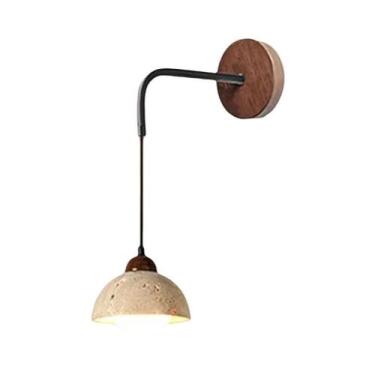 Imagem de Luminária De Parede LED Quente, Estilo Japonês Wabi Sabi, Pedra Natura