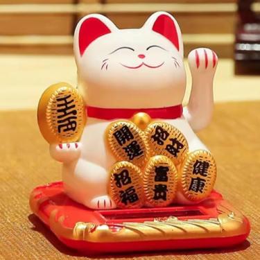 Imagem de FENNYYAR Welcomes Gato de Branco Braço Acenando Pequena Estatueta de Gato da Sorte, 7 cm 7.1 cm, Ornamento de Carro de Mesa Doméstica