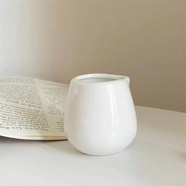 Imagem de Molheira, colher de leite, barco, pote de leite de café, pote de leite de cerâmica branca, sem alça (50 ml)