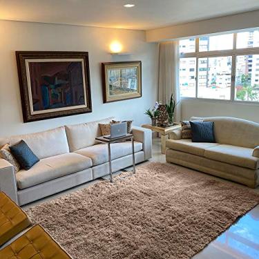 Imagem de Tapete para Sala e Quarto Felpudo Cronos Casa Dona 150x200 cm Bege