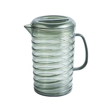 Imagem de Jarro de água de plástico de 2 L, jarro de água para uso doméstico, com tampas, jarra de chá gelado para café, suco, limonada e garrafa de água com leite (verde)