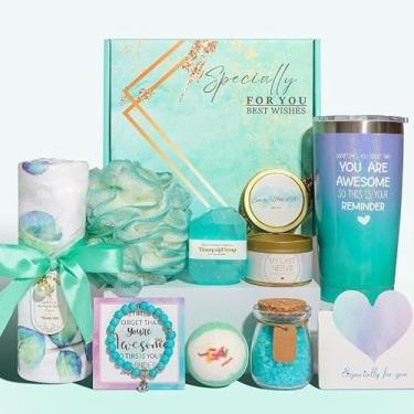 Imagem de Cestas de presente para mulheres (8 peças), presentes de aniversário exclusivos de spa para ela, pacote de cuidados de Natal para melhor amiga / Get Well Soon, caixa de alegria para amizade irmã