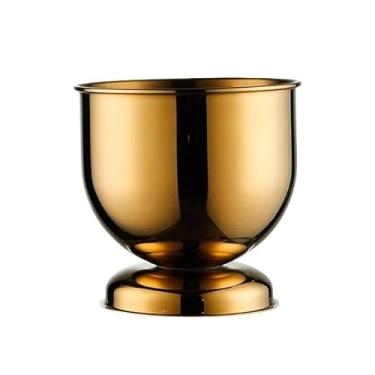 Imagem de Recipiente de gelo de aço inoxidável engrossado balde de gelo criativo bancada champanhe e cubo de vinho tinto vinho cerveja champanhe balde (ouro, pequeno)