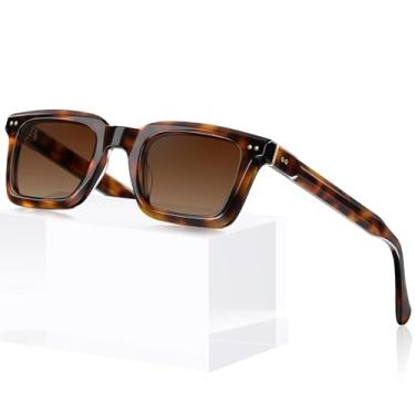 Imagem de Óculos de Sol CARFIA CA6027 Masculino - Retangular Retrô com Chanfraduras, Lentes Polarizadas e Proteção UV400