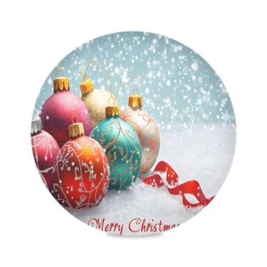 Imagem de STAYTOP Jogo americano redondo para decoração de Natal, 6 peças, tapetes de mesa antiderrapantes fáceis de limpar para casa, cozinha, churrasco, festa, decoração de mesa