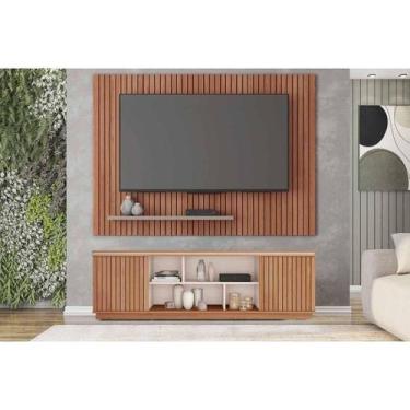 Imagem de Estante p/ Sala Até 70 Pol Simetria/Aegon Freijo/Off White - Caemmun