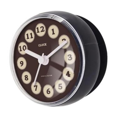 Imagem de IEUDNS Relógio de parede à prova d'água para banheiro, chuveiro, antiembaçante, pequeno, com ventosa para porta de geladeira, quarto e espelho doméstico, Style F