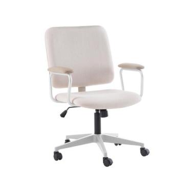 Imagem de Cadeira Office Chicago Bege e Branca - Westwing Collection, Bege, Cour