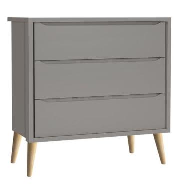 Imagem de Cômoda Gaveteiro Théo New Cinza Fosco com Natural - Reller