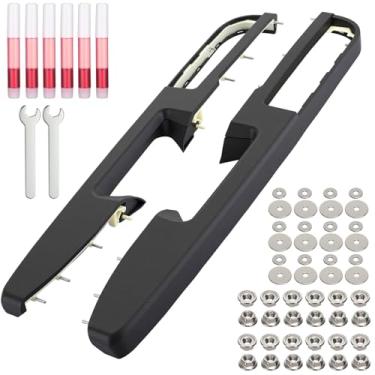 Imagem de BBTO Compatível com 80994 Painel de porta de reparo de braço do lado do motorista e do passageiro com alça de liberação acima do apoio de braço