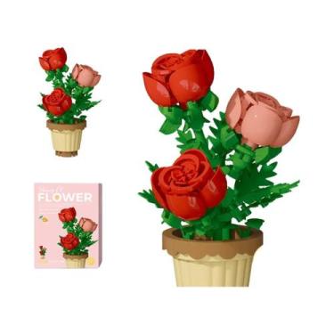 Imagem de Blocos De Montar Mini Flores Para Crianças, Quebra-Cabeça De Suculenta